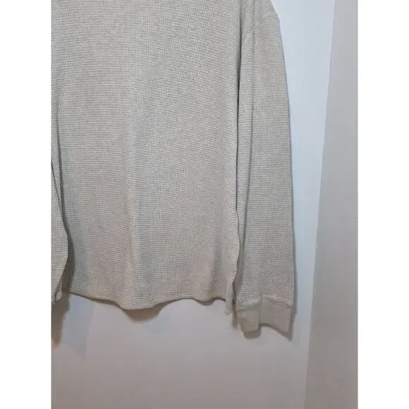 Eddie Bauer Shirt Mens Large Cream Long Sleeve Waffle Thermal Crewneck Neutral - Picture 4 of 6
